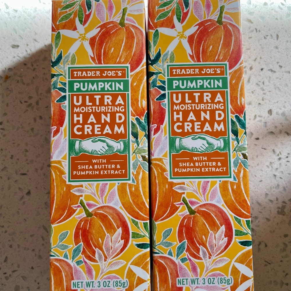 BNIB set of (2) Trader Joe’s Pumpkin Ultra Moisturizing Hand Cream (3 oz each)